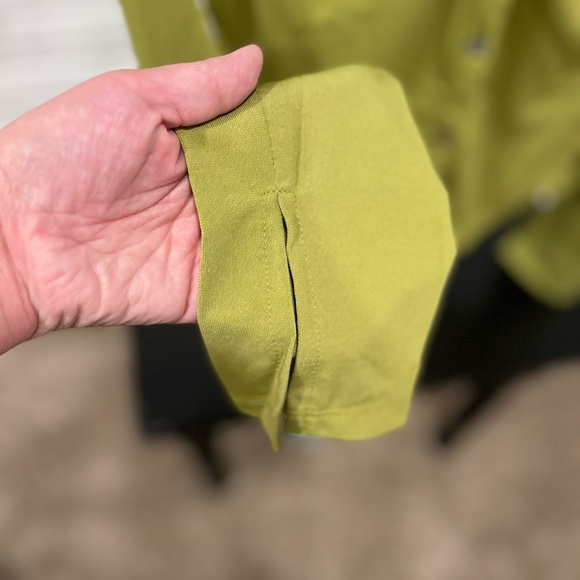 Crescent Chartreuse Button-Down Women's Shirt - Picture 4 of 7